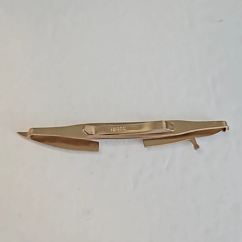 SWANK Sword Goldtone and Silvertone Tie Back Clip